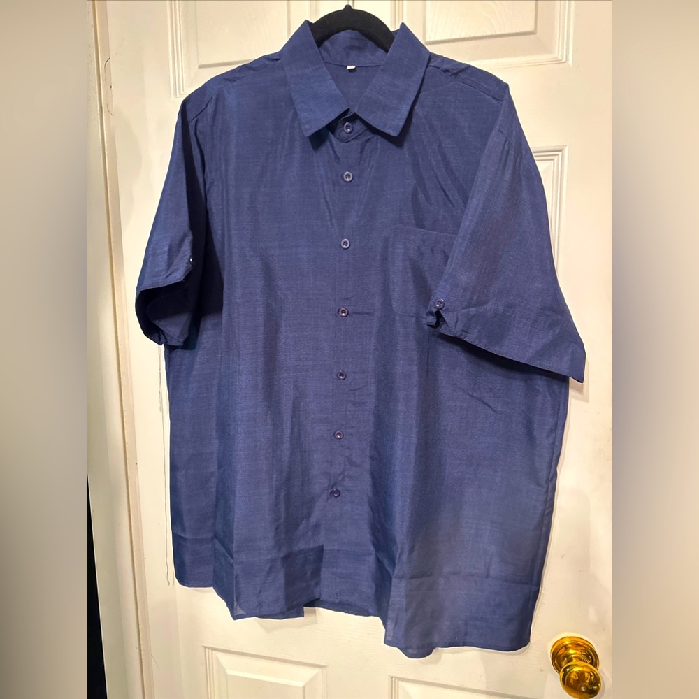 Mens Casual Button Down Shirts 2XL Short Sleeve Beach Linen Cotton Summer Shirt